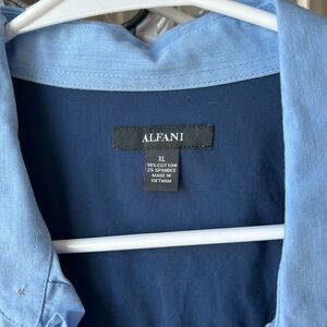 Alfani Light Blue Button-Down Shirt with Navy Interior - Men's
